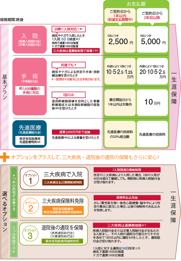 健康のお守り　ハートⅠ型：保障内容5.000円プラン
